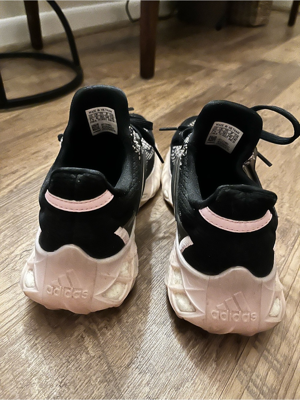 Adidas Black & White Knit Training Sneakers View 3